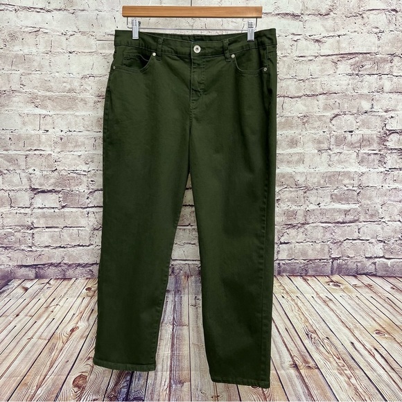 Bandolino Mandie Green High Rise Straight Leg Jean - Picture 1 of 8